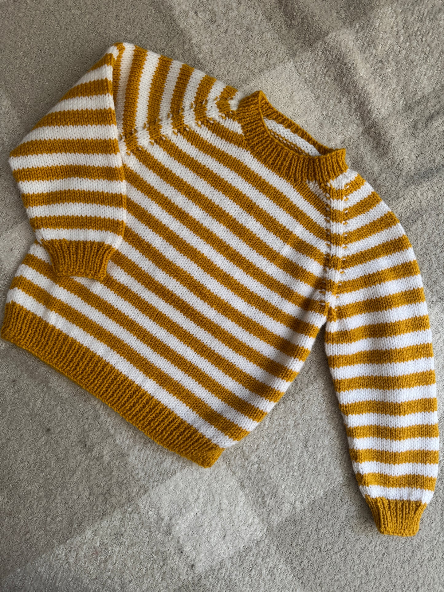 2-3 mustard and white stripe jumper