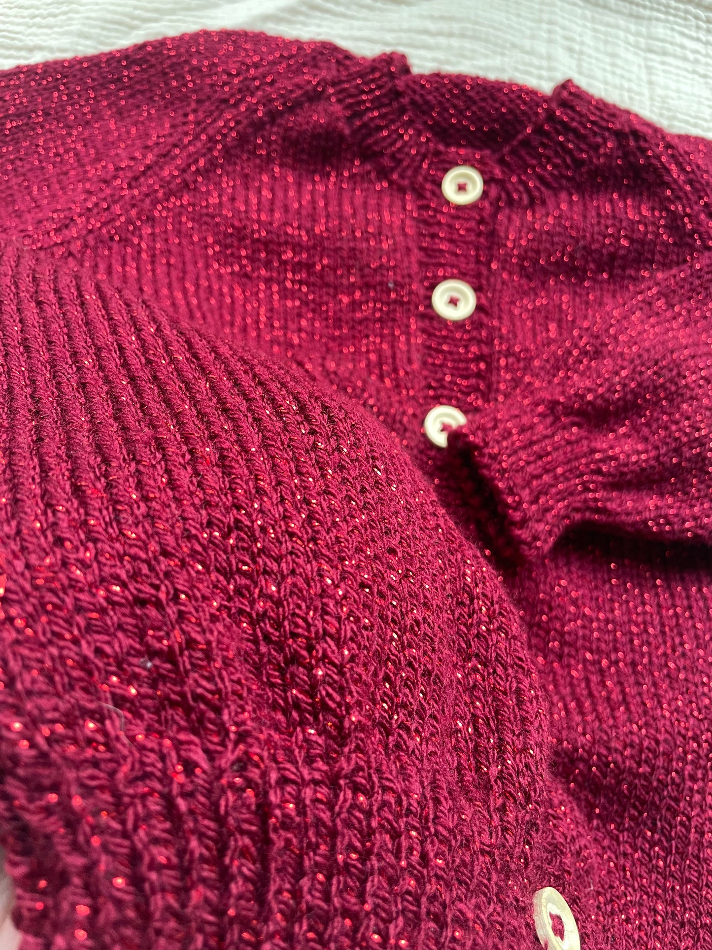 2-3 years red sparkle cardigan