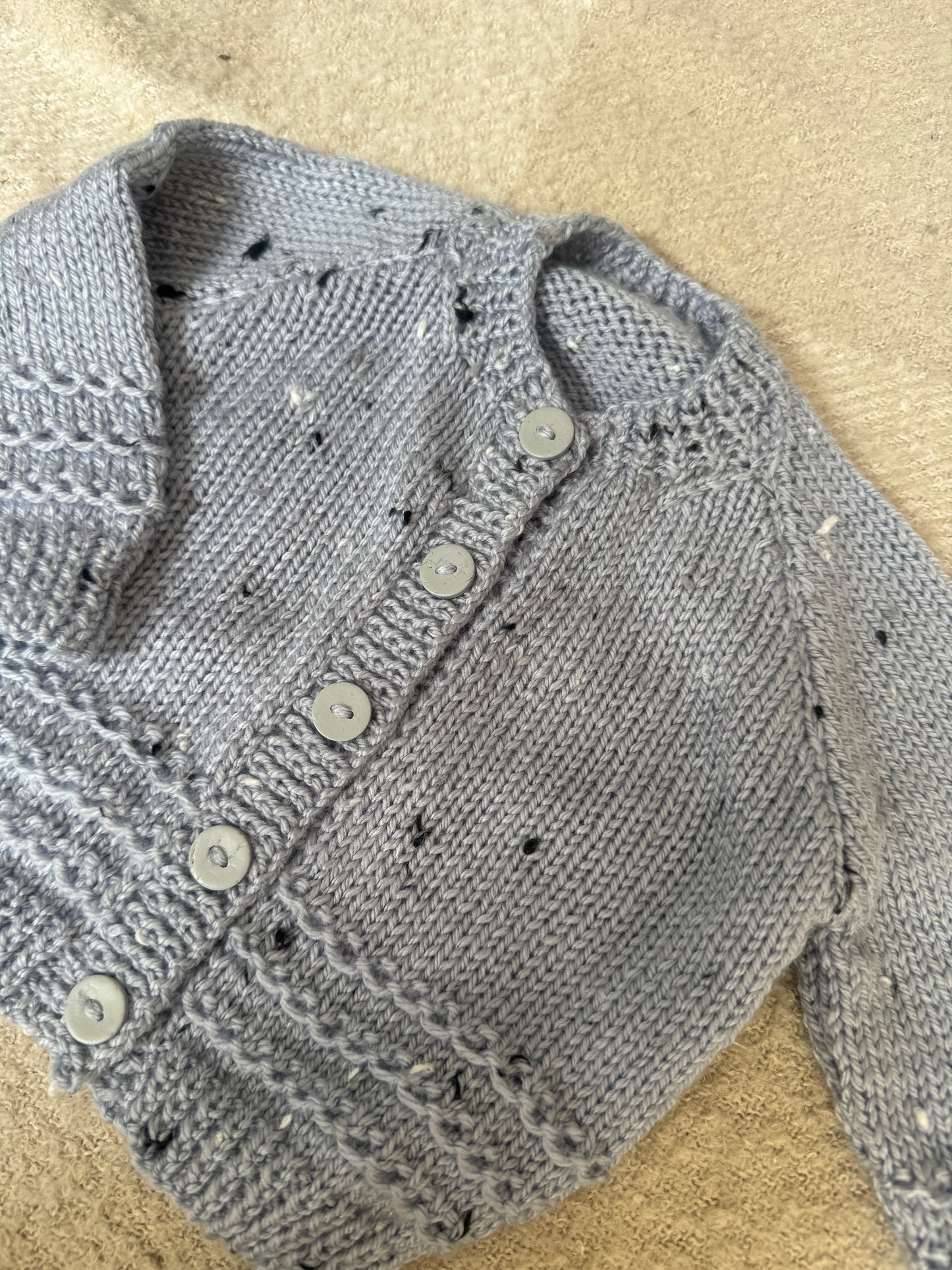 3-6m pale blue fleck cardigan