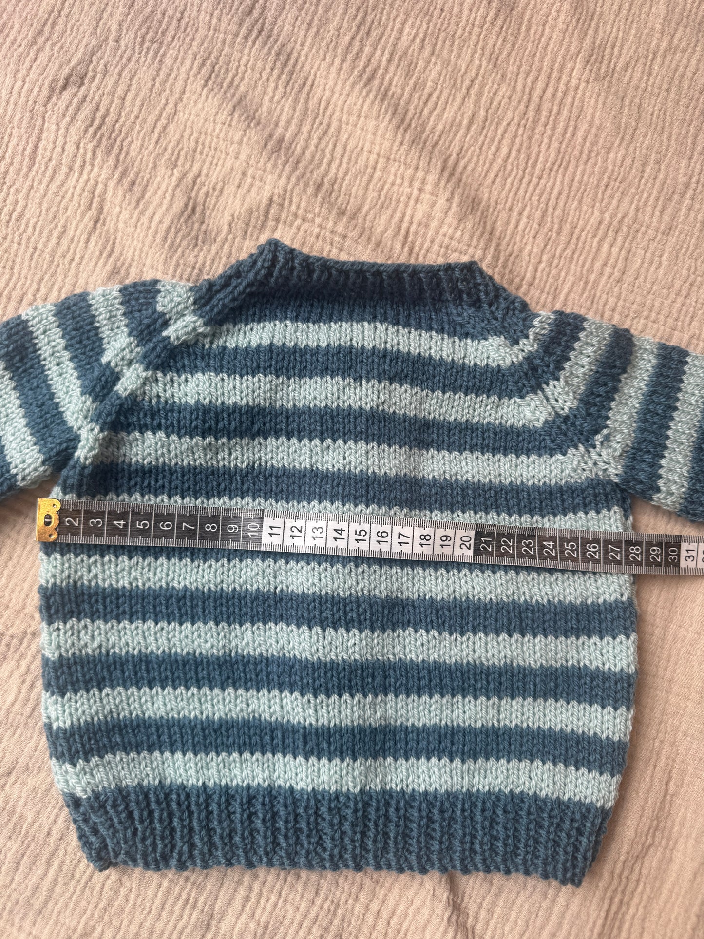 6-12months mallard & duck egg striped cardigan