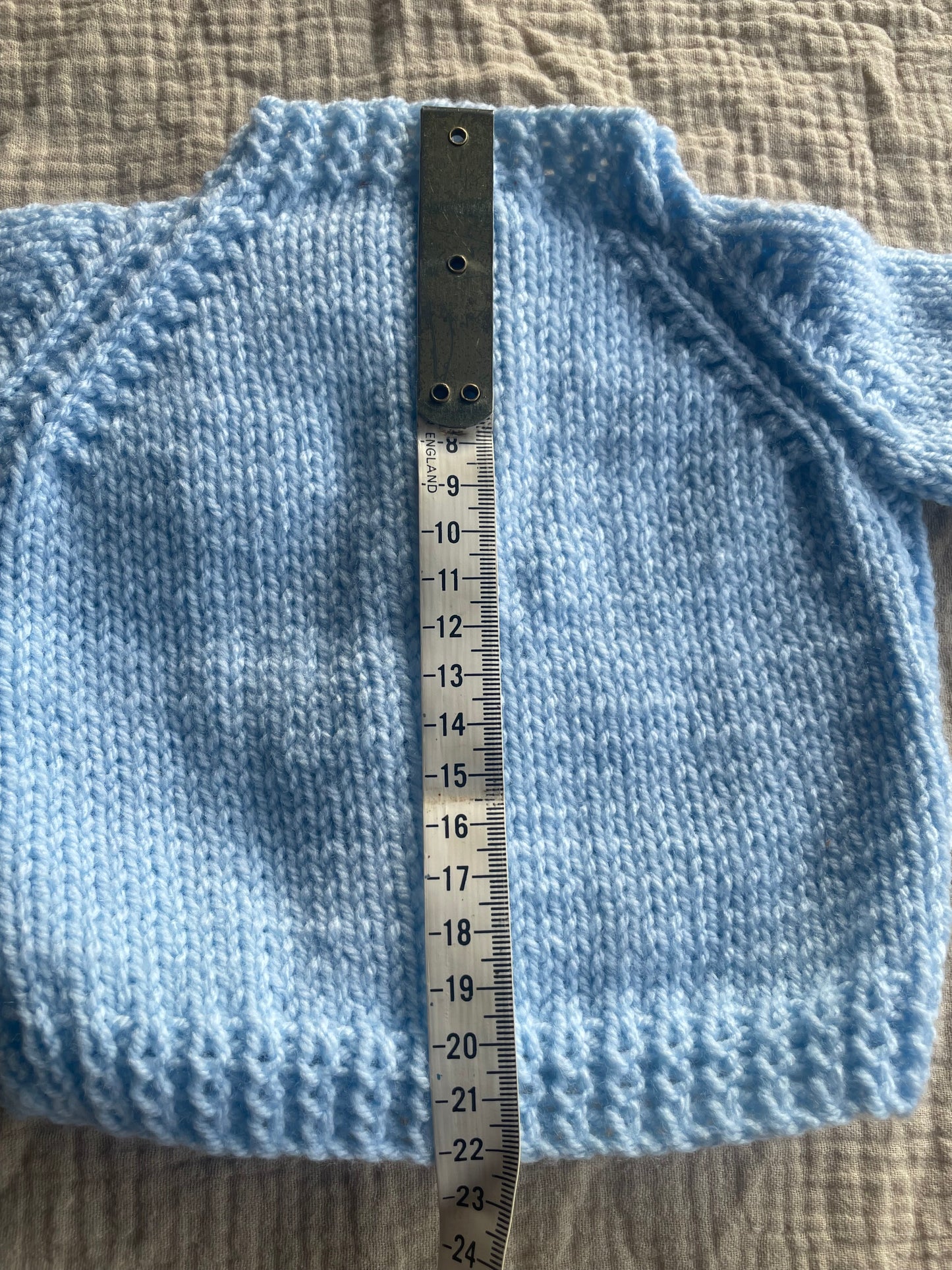 Newborn pastel blue cardigan