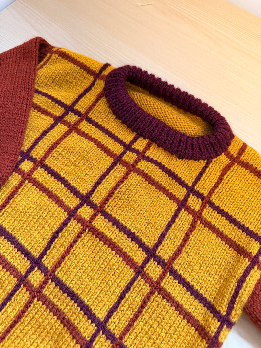 2-4 years autumn tartan jumper