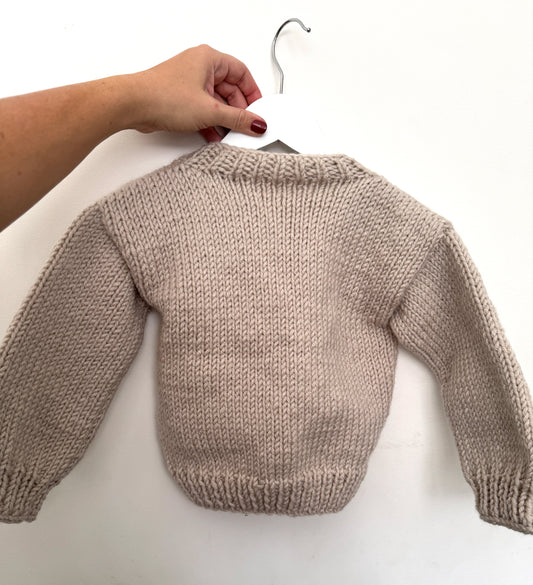 18-24m chunky parchment teddy cardigan