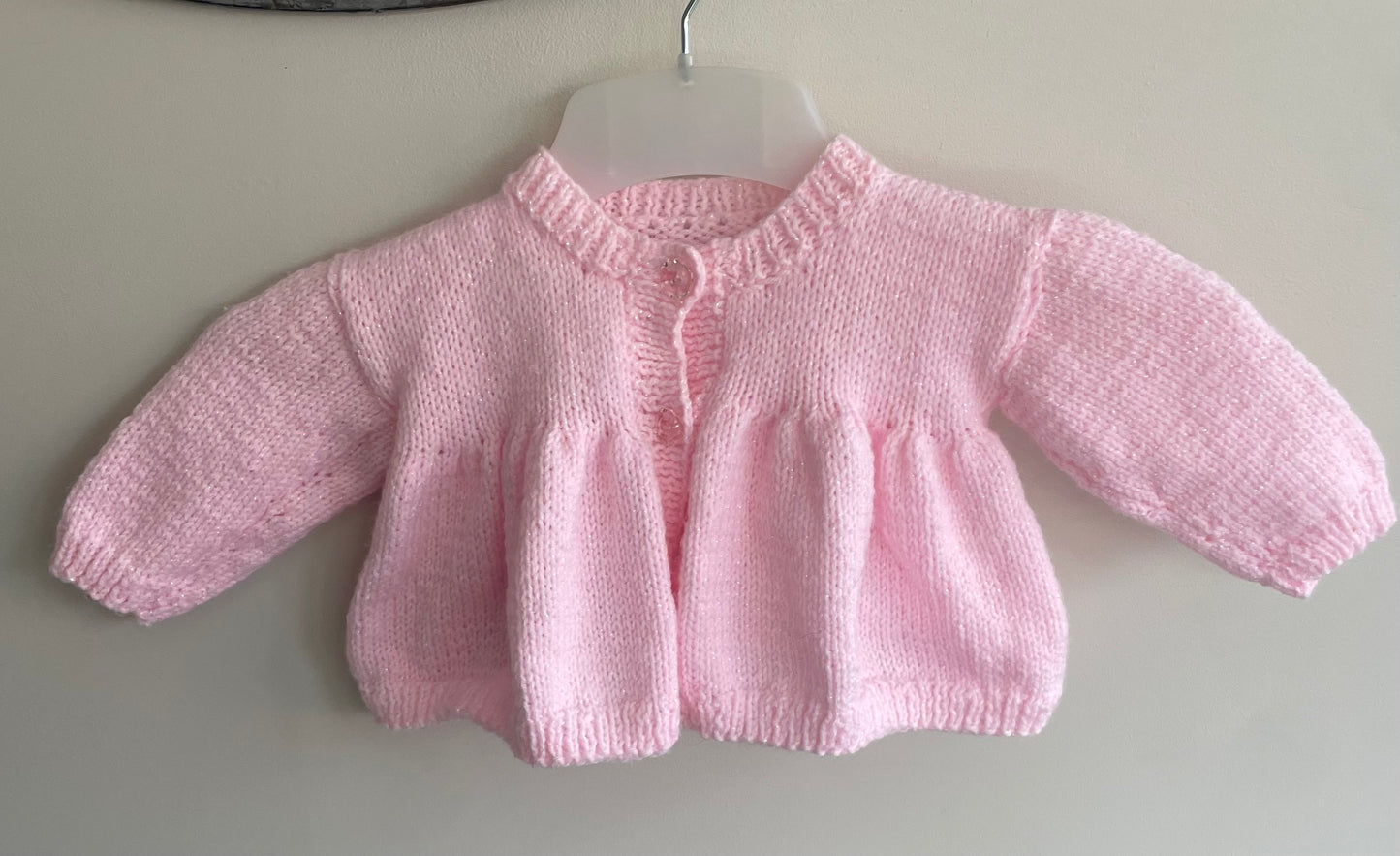 6-12 months light pink and iridescent cardigan