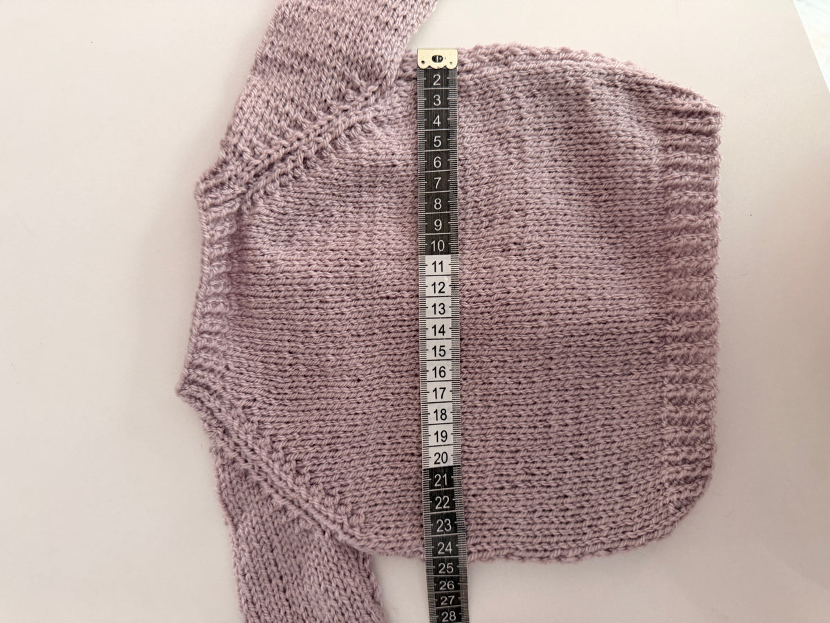 0-3m mushroom cardigan (lilac undertone)