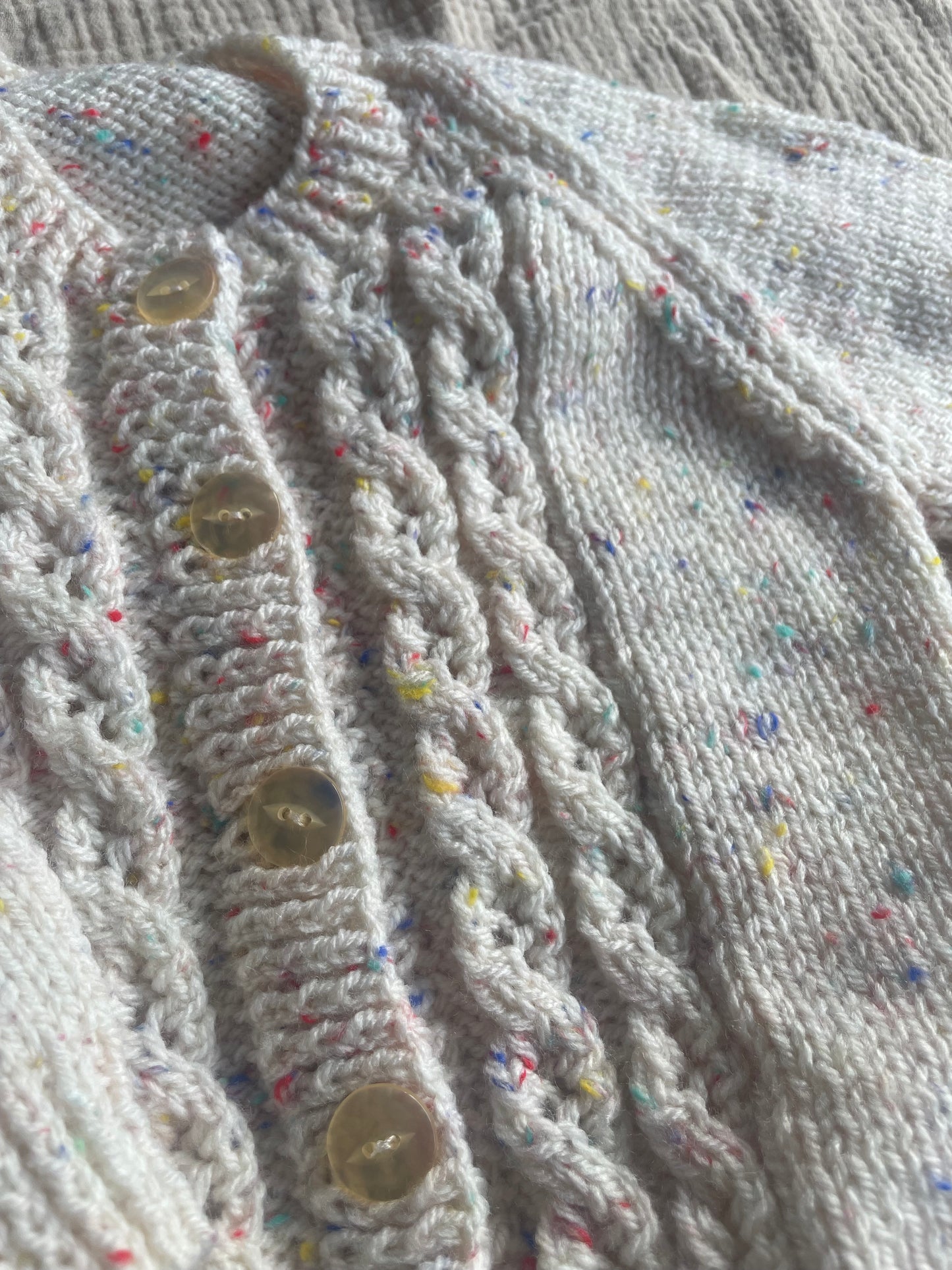 9-12months cream cardigan with flecks