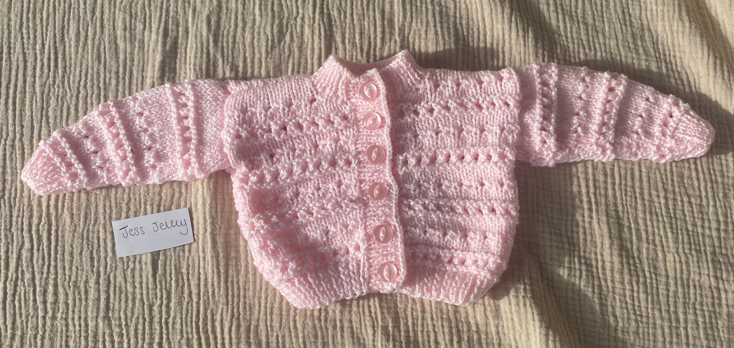 0-1m baby pink cardigan