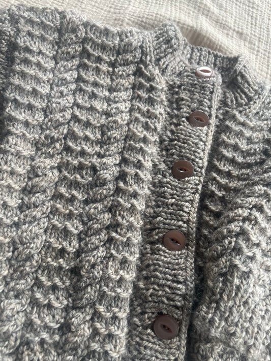 1-2years brown and grey cardigan