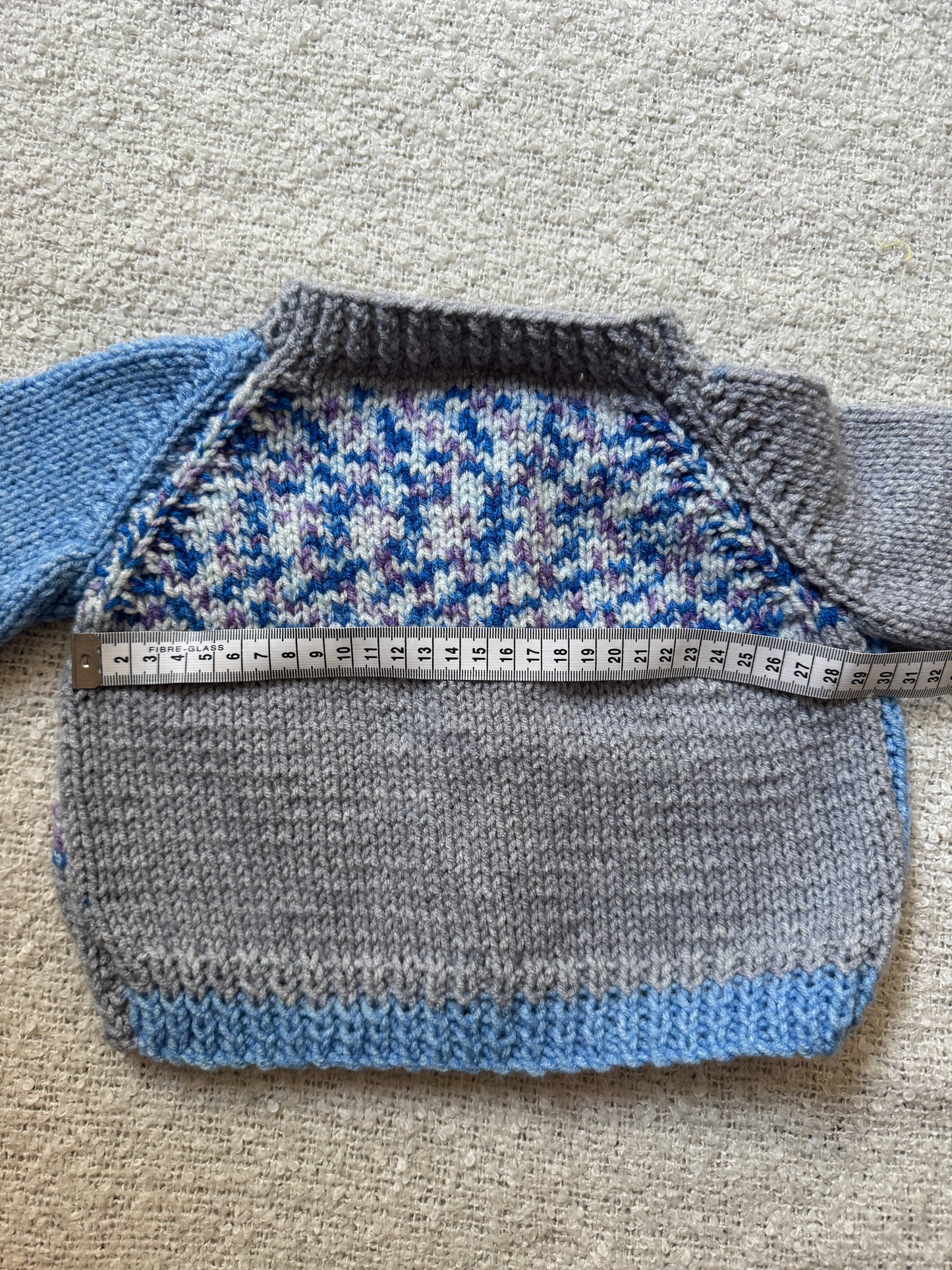 6-12months blue patchwork cardigan