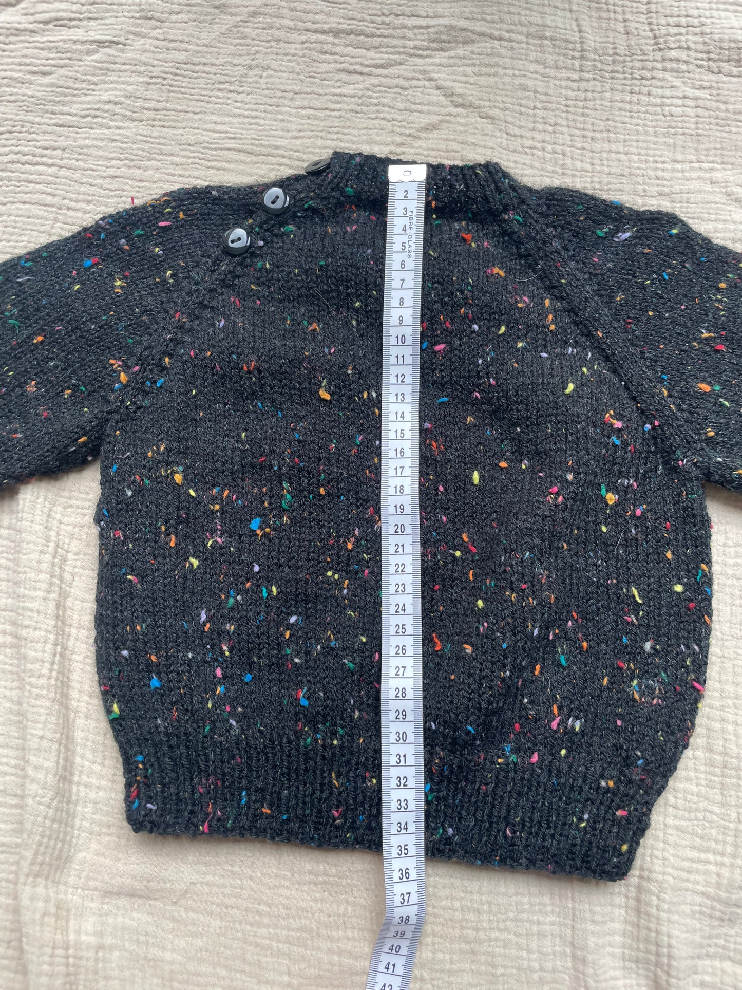 1-2 years black multi-coloured fleck jumper