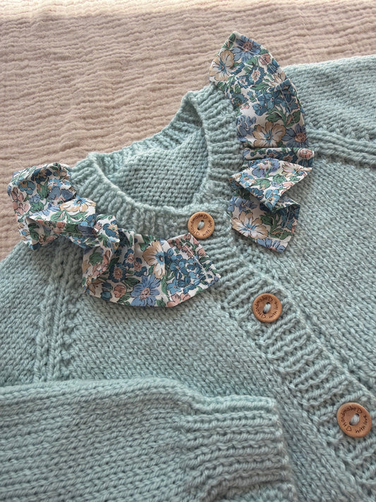 9-15m duck egg cardigan
