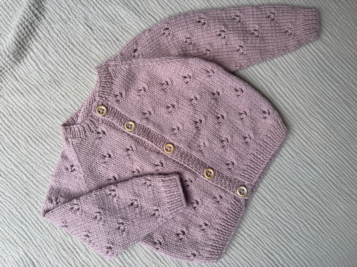6-12m oyster pink cardigan
