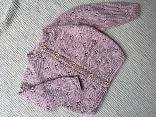 6-12m oyster pink cardigan