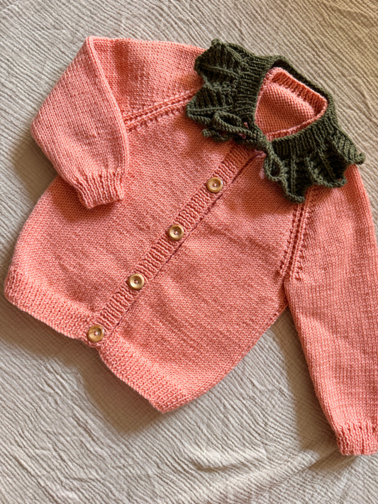 1-2years pumpkin cardigan with collar