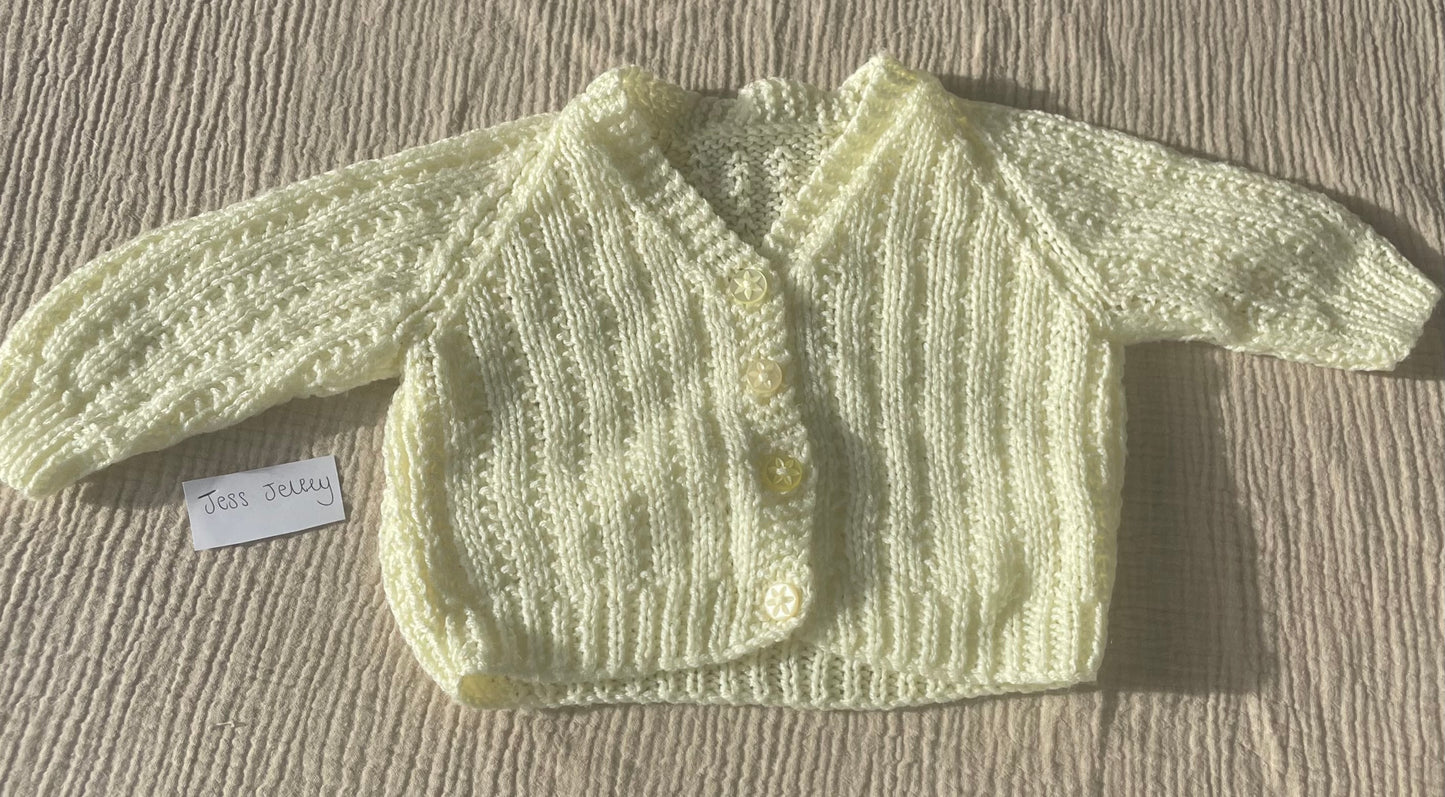 9-12m butter yellow cardigan