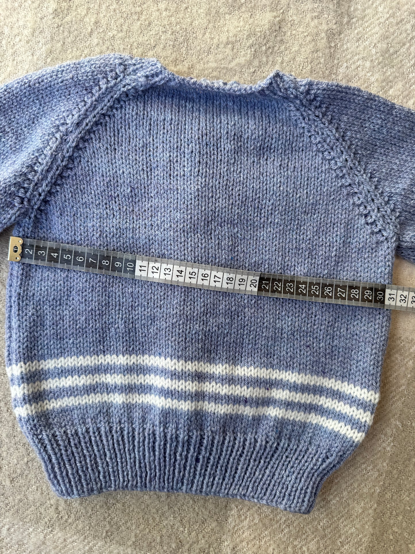1-2 years blue & cream stripe cardigan