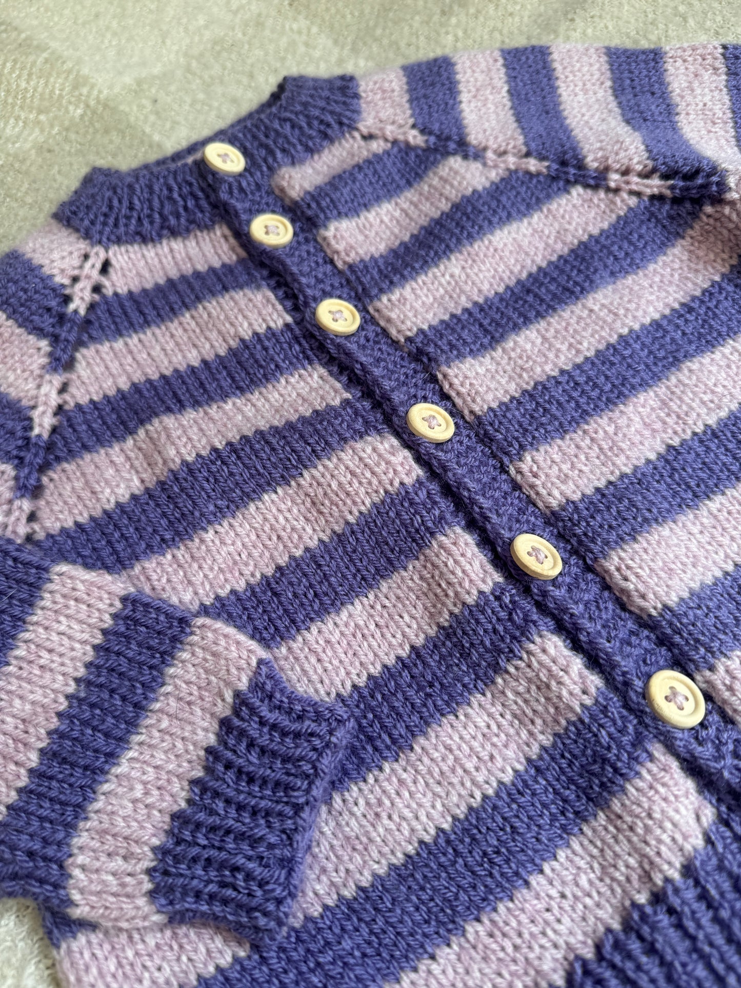 9-15m purple stripe cardigan