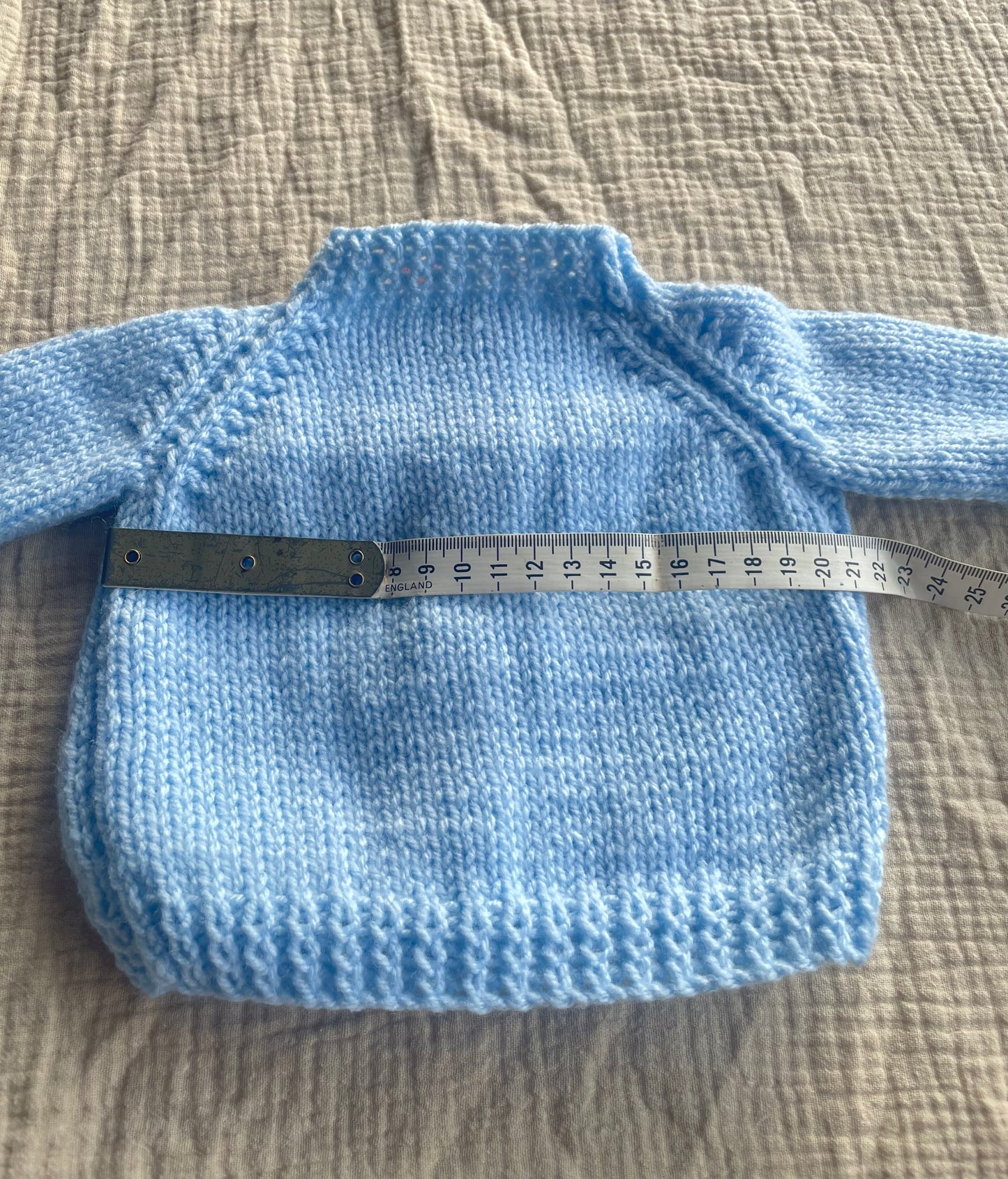Newborn pastel blue cardigan