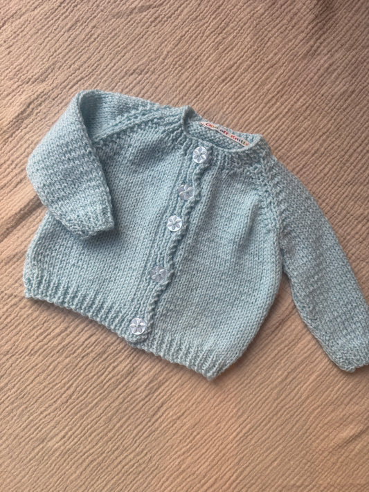 0-3m pale cloud blue cardigan