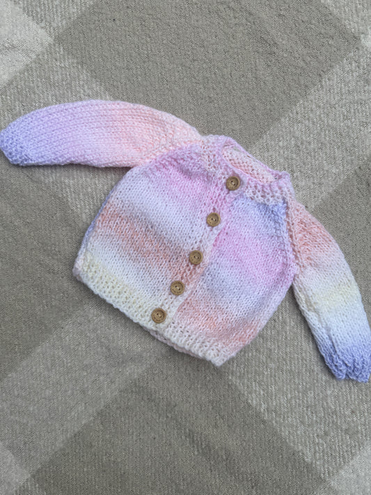 0-1m pastel rainbow cardigan