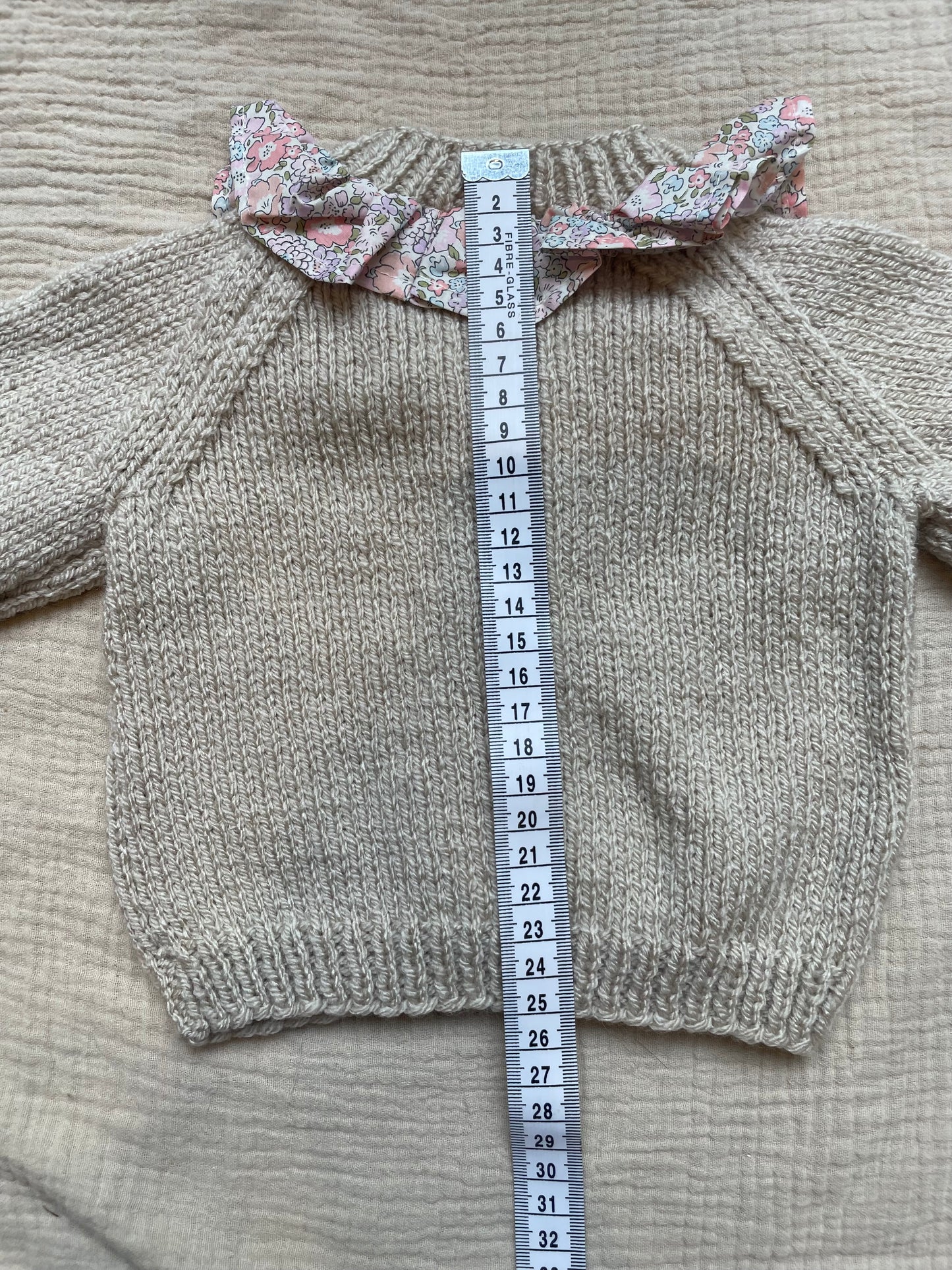 0-3m parchment cardigan with liberty collar