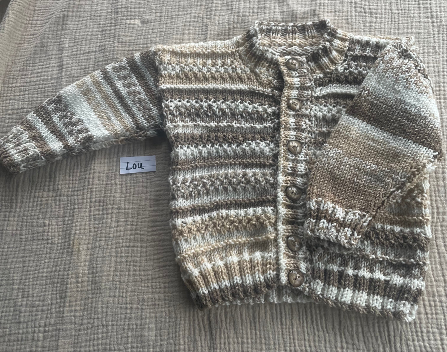 1-2years striped brown and cream cardigan