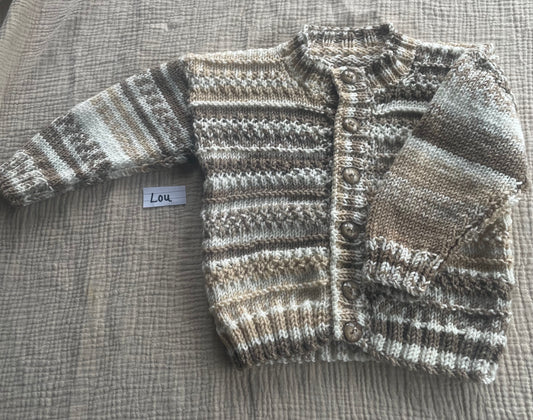 1-2years striped brown and cream cardigan