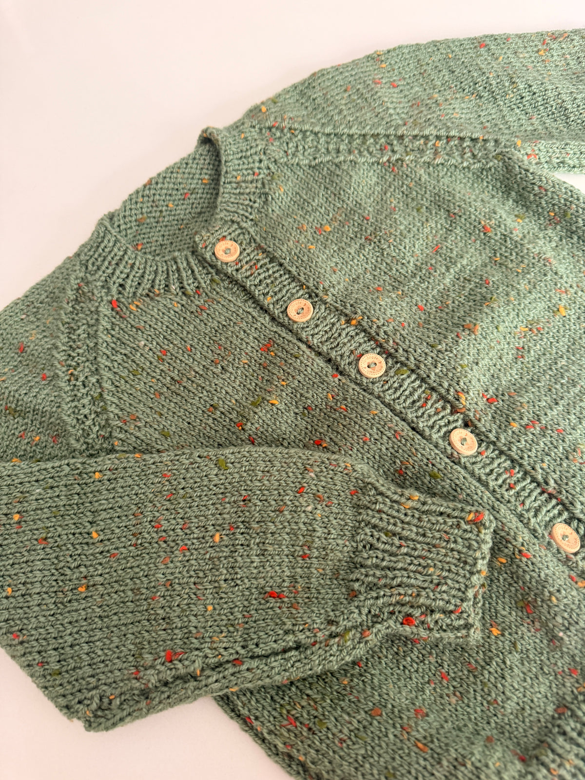 2-4 years green fleck cardigan