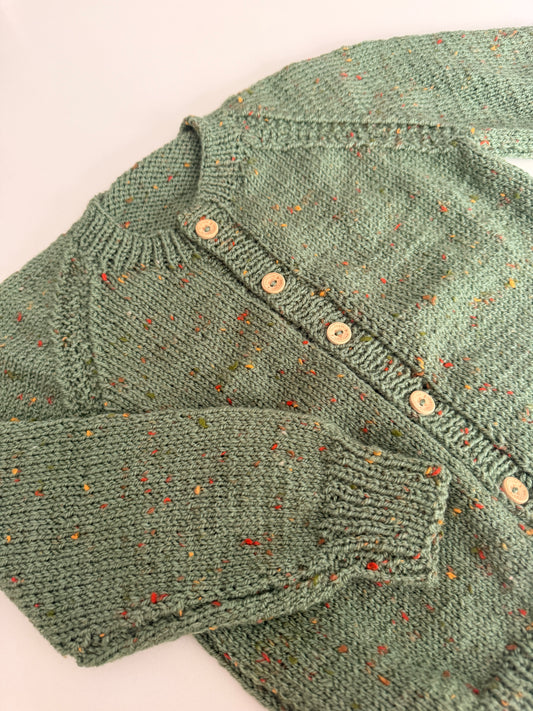 2-4 years green fleck cardigan