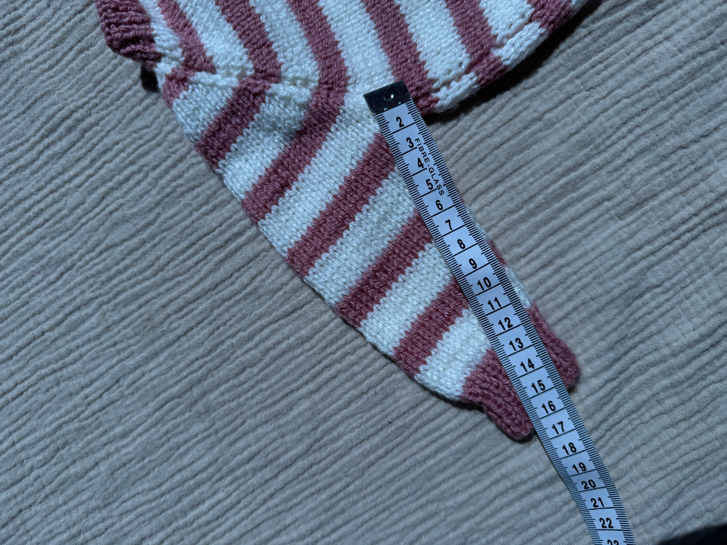 0-3m pale rose & cream stripe cardigan