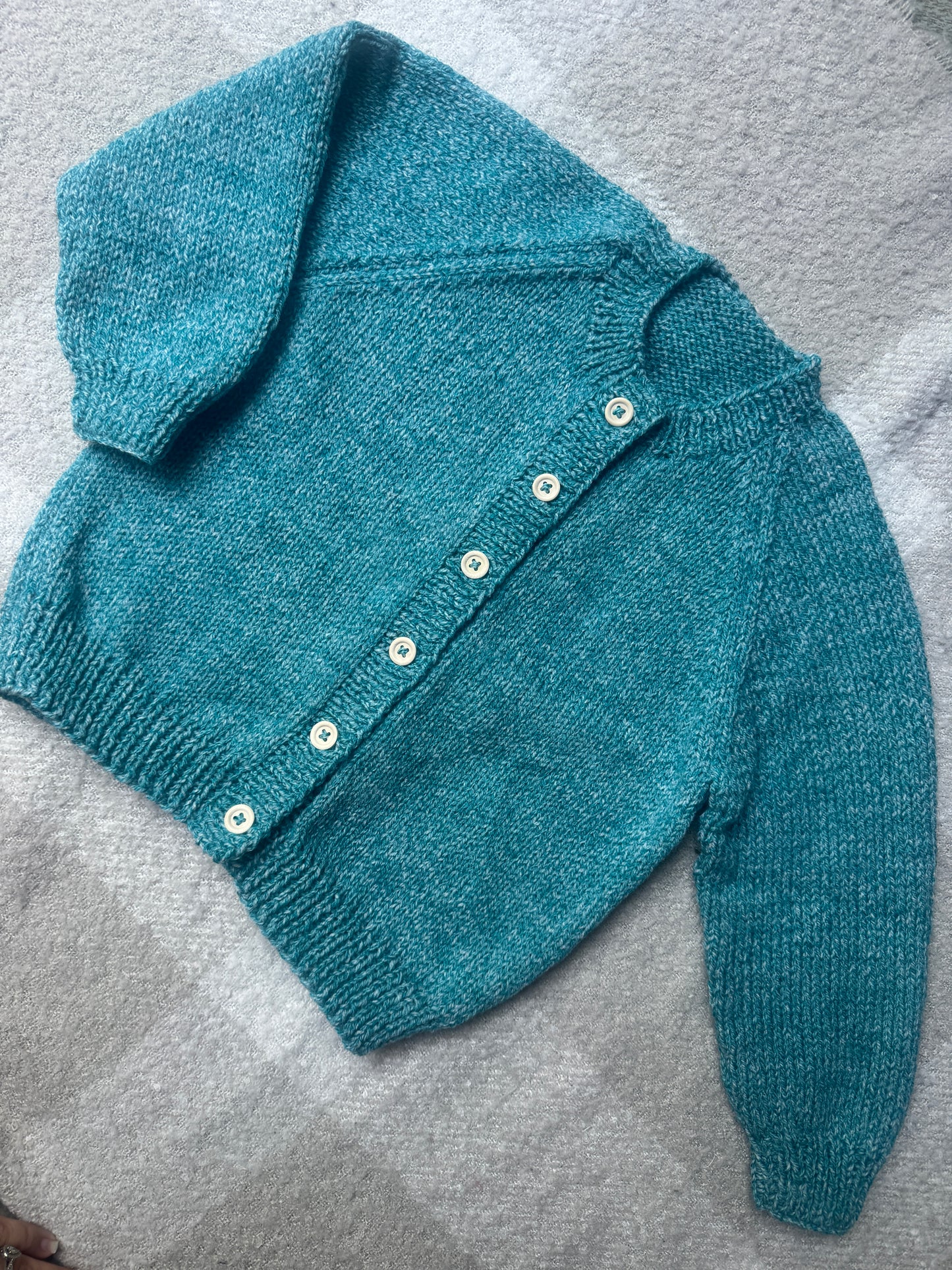 2-4 years aqua fleck cardigan