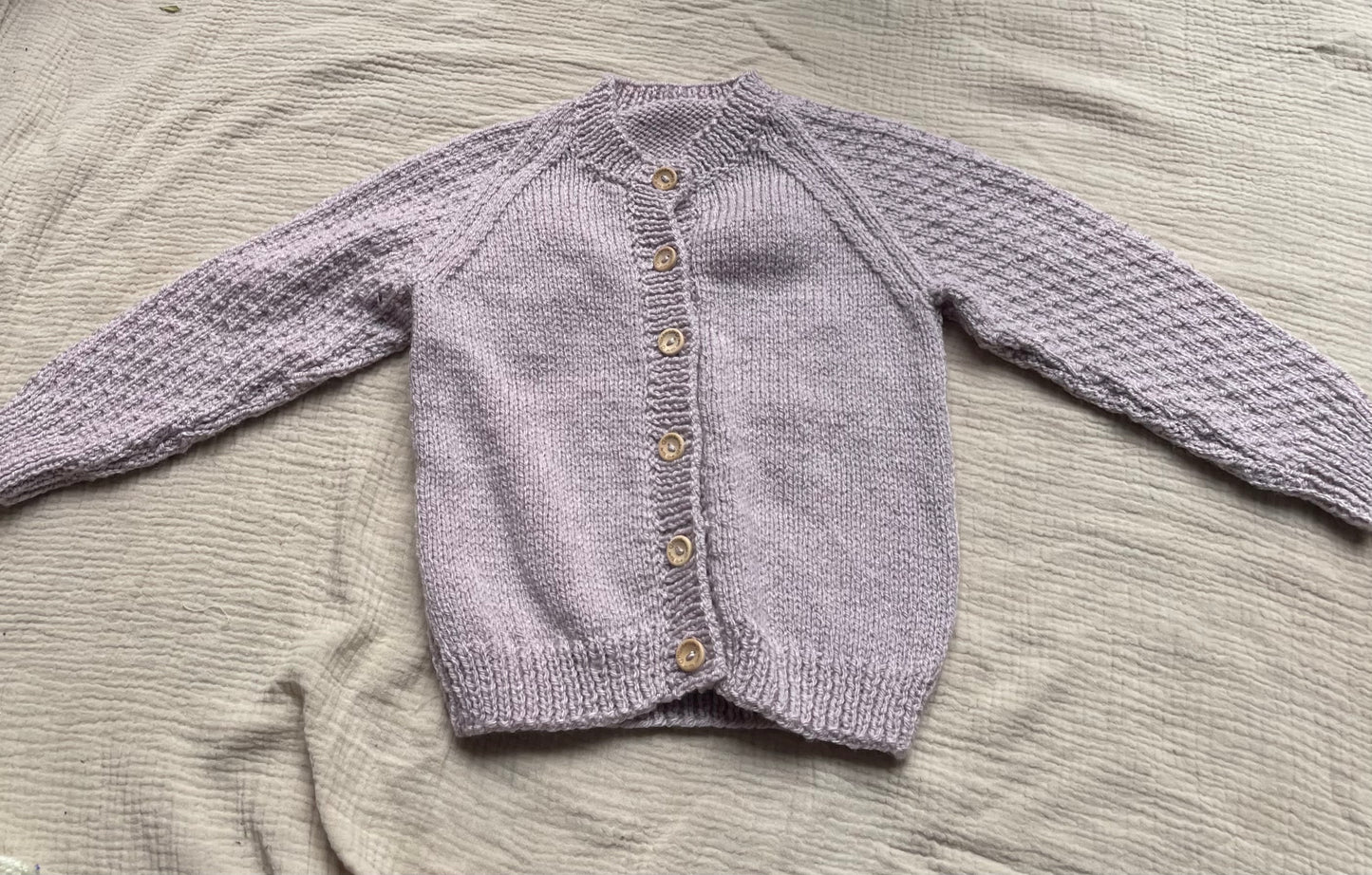 1-2 years mushroom (purple undertones) cardigan