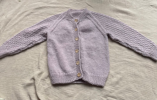 1-2 years mushroom (purple undertones) cardigan