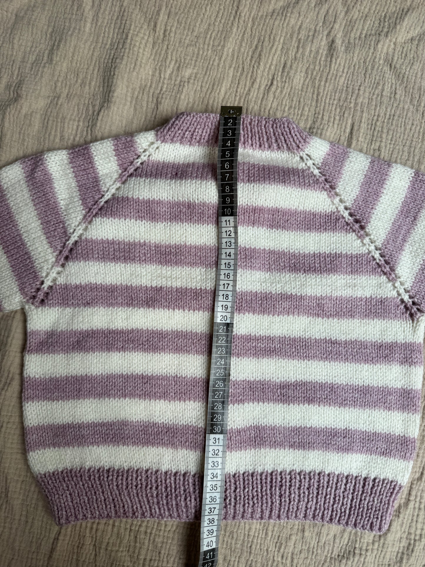 2-4 years heather & cream stripe cardigan