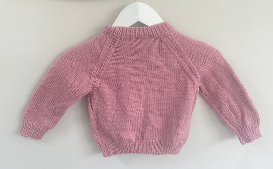 1-2 years pale rose cardigan