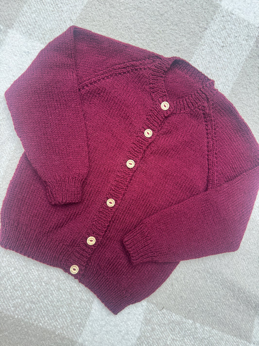 3-5 years burgundy cardigan