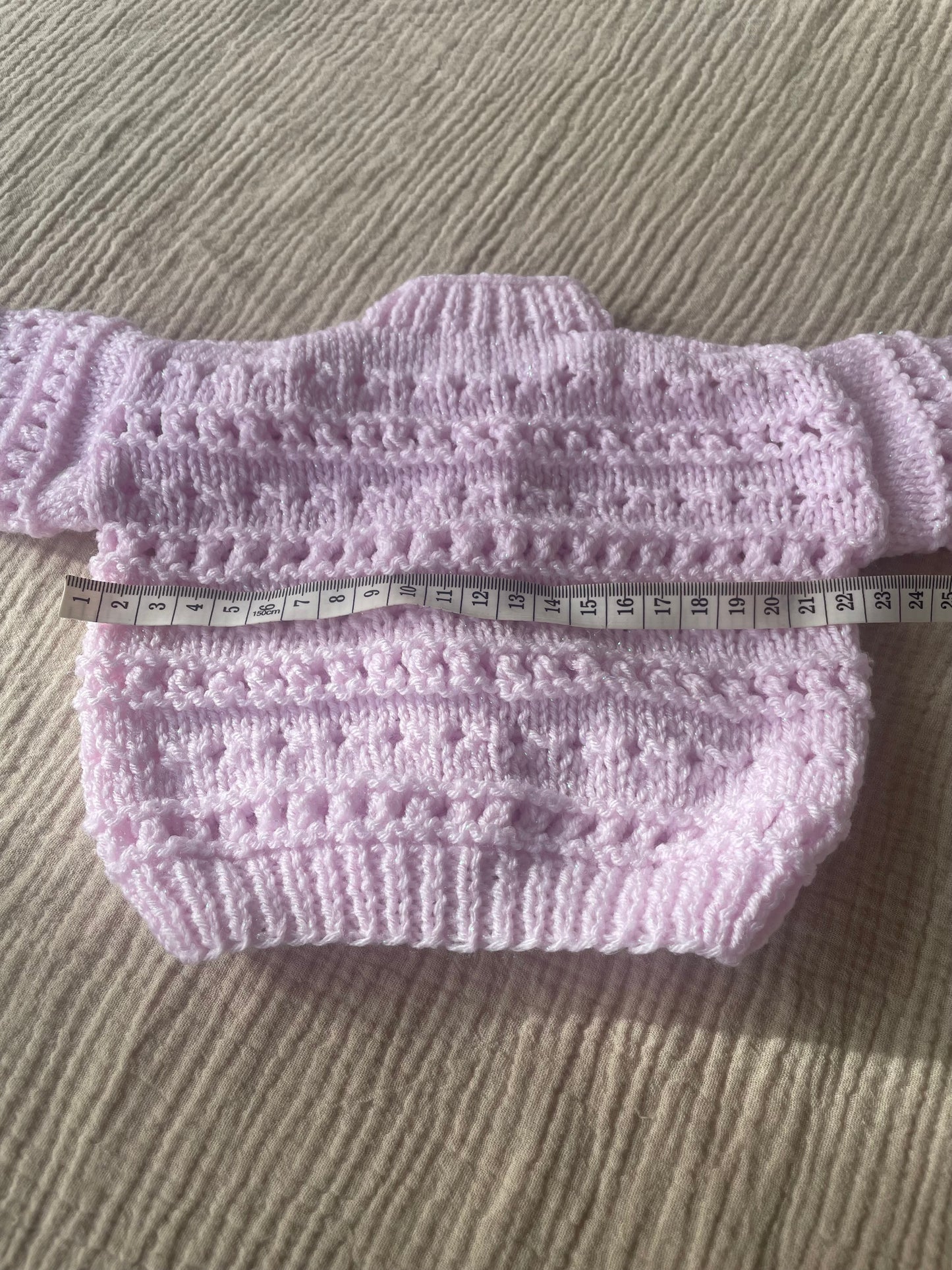 small 0-3m lilac iridescent cardigan