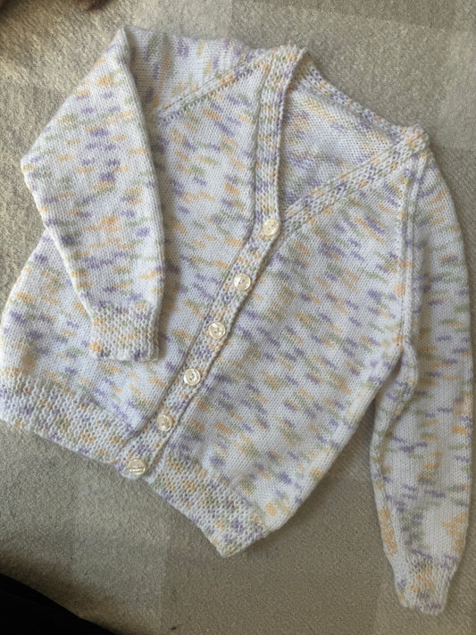 3- 5 years purple/yellow fleck cardigan