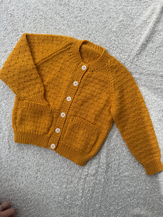 1-2 years gold pocket cardigan