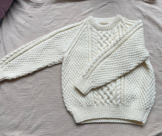 5-6 years cream Aran jumper