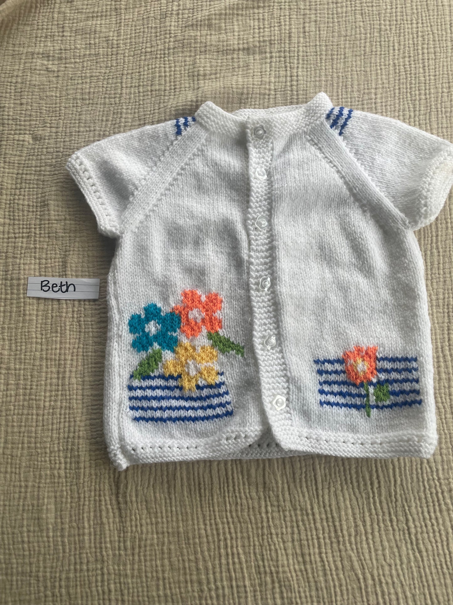 1-2years white flower cardigan