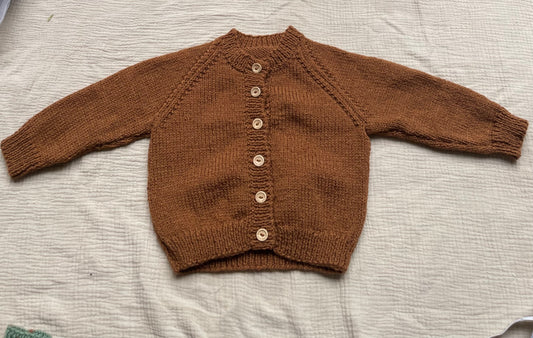 6-12m gingerbread cardigan