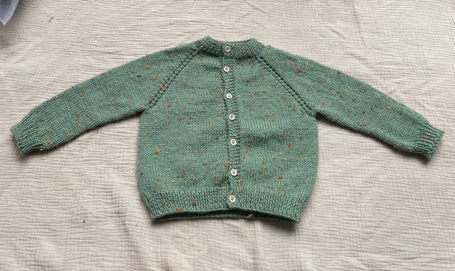 6-12m green fleck cardigan