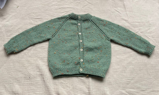6-12m green fleck cardigan