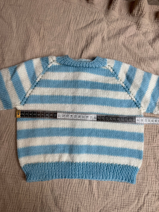 12-18m blue & white striped cardigan