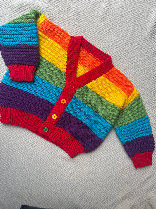 3-4 years slouchy rainbow cardigan