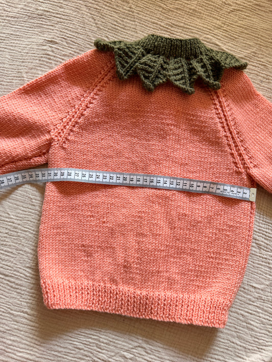 1-2years pumpkin cardigan with collar