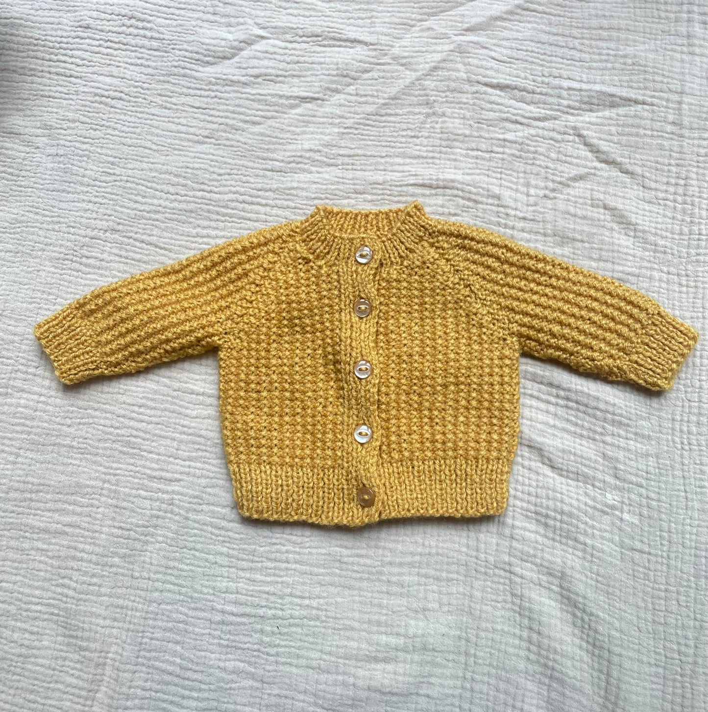 Newborn mustard cardigan with hat