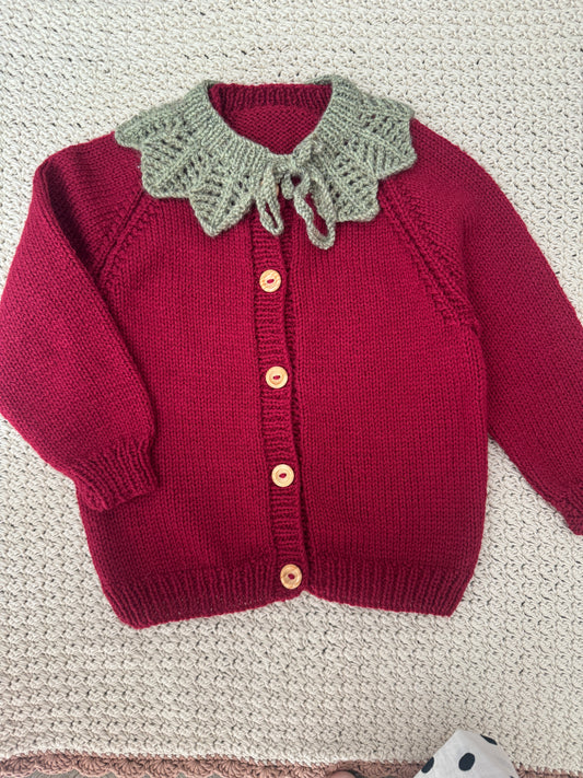 2-3 years strawberry cardigan with collar