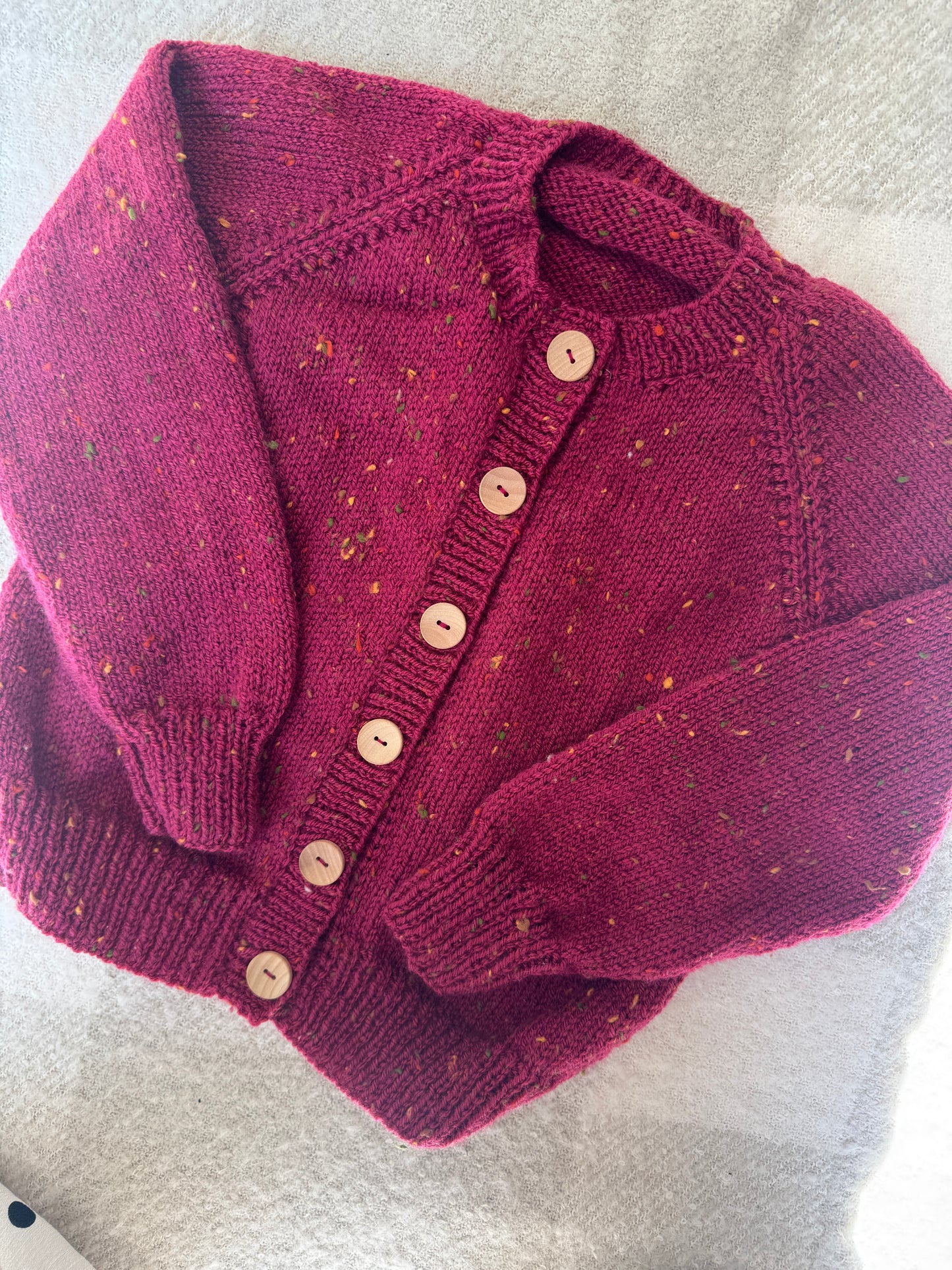Sale - 3-4 years raspberry fleck cardigan